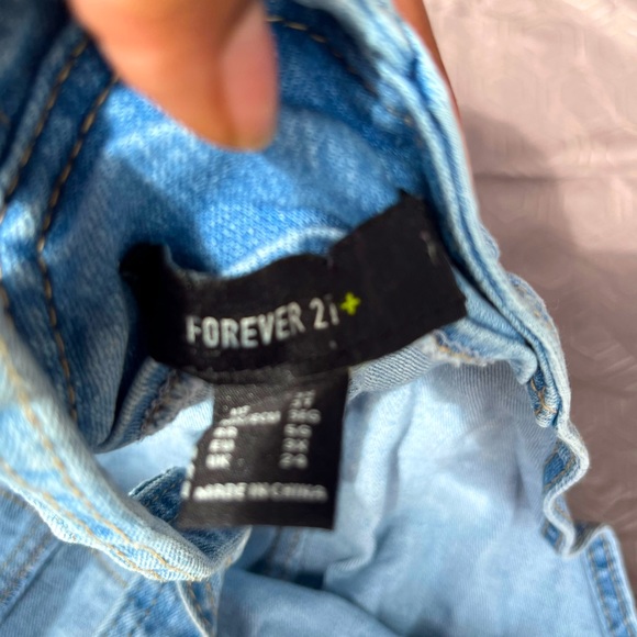 Forever 21 Short Denim Jean Overalls 3XL - Picture 2 of 5